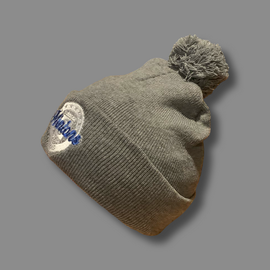 Cuffed Pom Pom Beanie- Light Grey