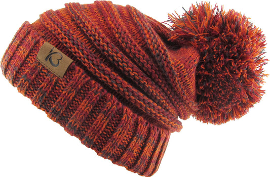 Pom Pom Cable Knit Ribbed Beanie