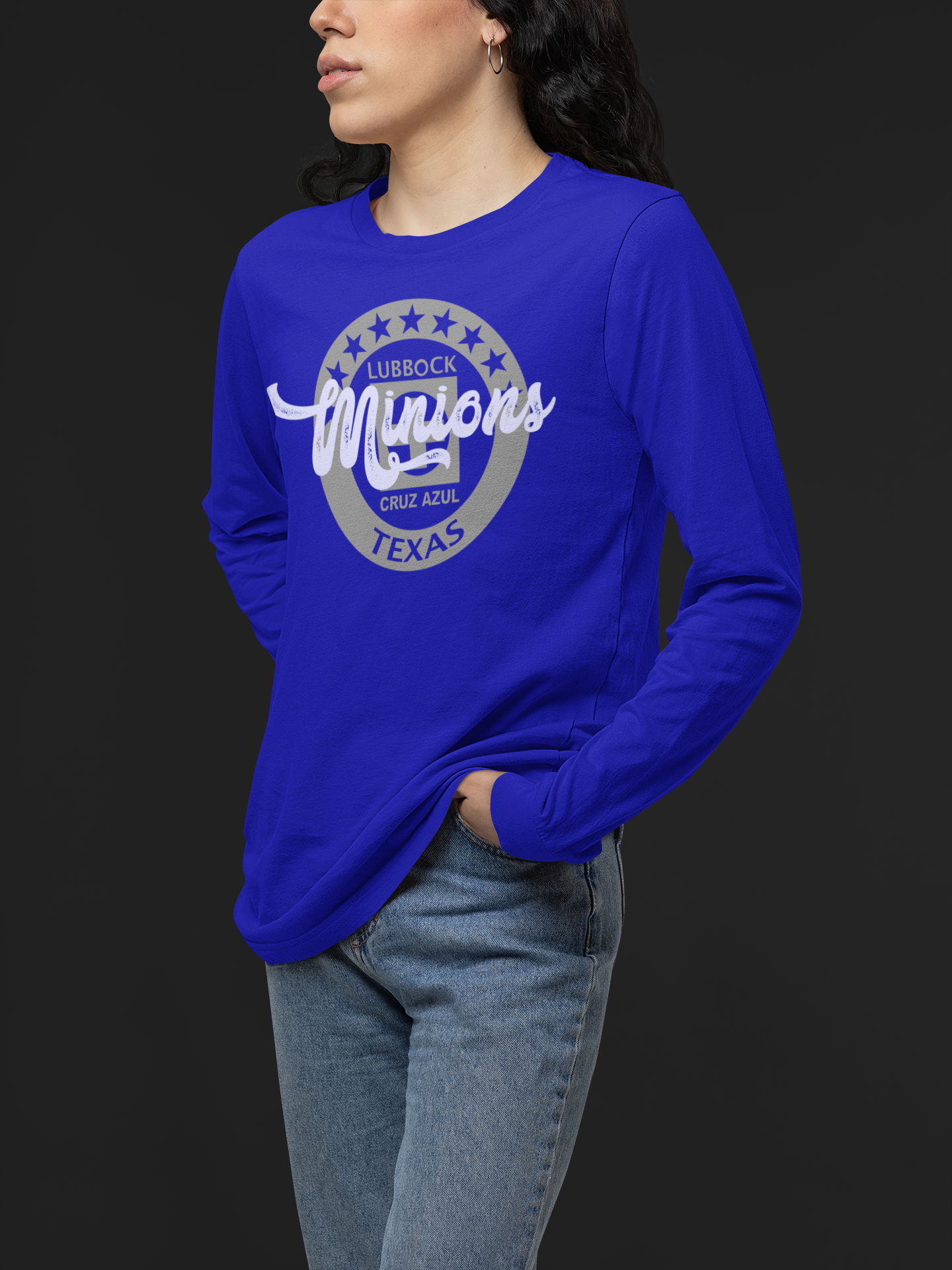 Long Sleeve Royal Blue- Womans Print